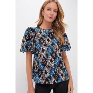 POMANDER PLACE Multi Sequin Jada Blouse Size M NWT Retail $128 Tuckernuck